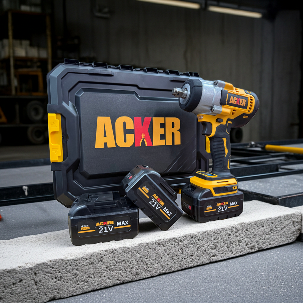 Llave de Impacto Inalámbrica 700 Nm / 850 Nm Acker Tools | 21V | Brushless + 3 Baterías 4.0Ah