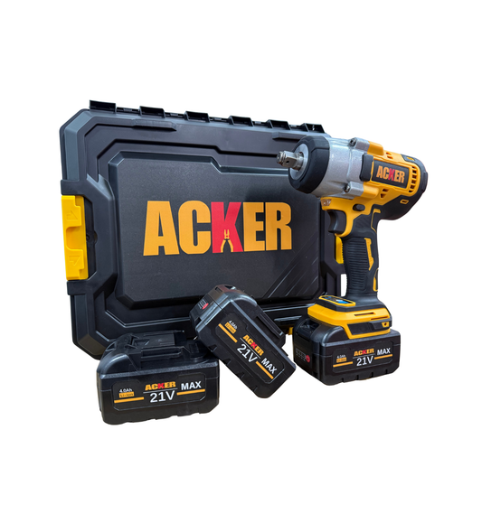 alt="Llave de impacto eléctrica 700NM inalámbrica Acker Tools con baterías de 21V y estuche de transporte"