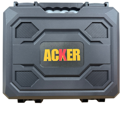 Maleta rígida Acker Tools para llave de impacto de 320Nm, vista exterior, diseñada para proteger y transportar la herramienta y sus accesorios.